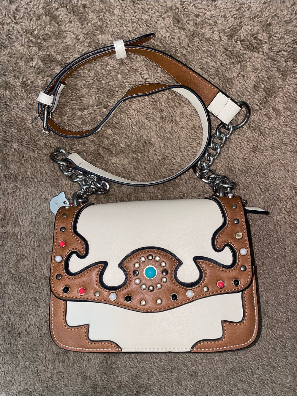 NWOT Lollipops Paris Candy Sac Trotteur Duck- Western Studded Flap Crossbody Bag